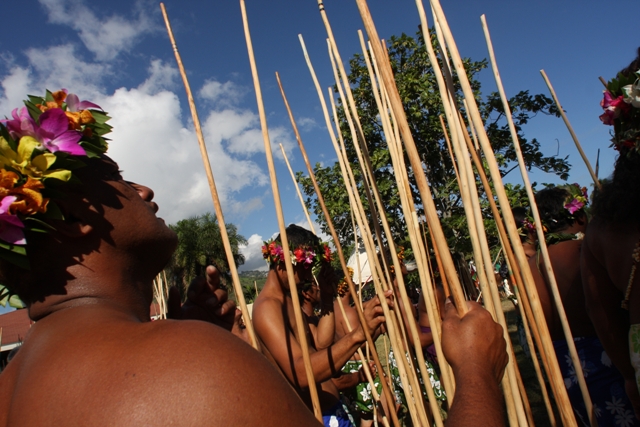 Heiva, Tahiti, lanzamiento de jabalina